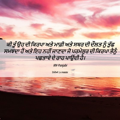 Picture 06 - ਰੋਮੀਆਂ 2:4 PANIRV - ਕੀ ਤੂੰ ਉਹ ਦੀ ਕਿਰਪਾ - Bible Verse Picture