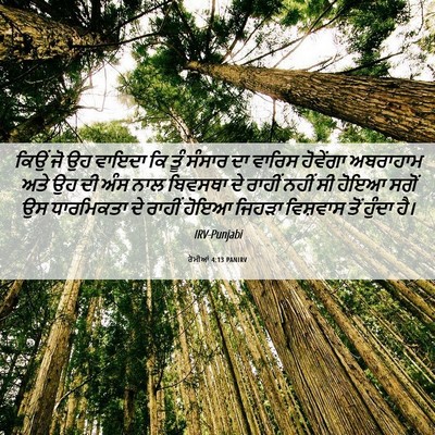 Picture 06 - ਰੋਮੀਆਂ 4:13 PANIRV - ਕਿਉਂ ਜੋ ਉਹ ਵਾਇਦਾ ਕਿ - Bible Verse Picture