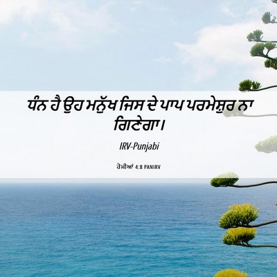 Picture 06 - ਰੋਮੀਆਂ 4:8 PANIRV - ਧੰਨ ਹੈ ਉਹ ਮਨੁੱਖ ਜਿਸ - Bible Verse Picture