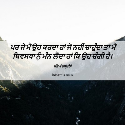 Picture 06 - ਰੋਮੀਆਂ 7:16 PANIRV - ਪਰ ਜੇ ਮੈਂ ਉਹ ਕਰਦਾ - Bible Verse Picture