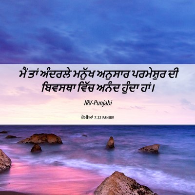 Picture 06 - ਰੋਮੀਆਂ 7:22 PANIRV - ਮੈਂ ਤਾਂ ਅੰਦਰਲੇ - Bible Verse Picture