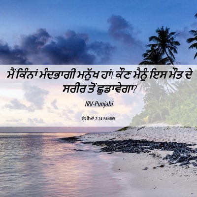 Picture 06 - ਰੋਮੀਆਂ 7:24 PANIRV - ਮੈਂ ਕਿੰਨਾਂ - Bible Verse Picture