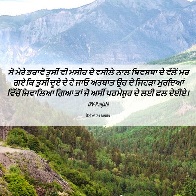 Picture 06 - ਰੋਮੀਆਂ 7:4 PANIRV - ਸੋ ਮੇਰੇ ਭਰਾਵੋ - Bible Verse Picture