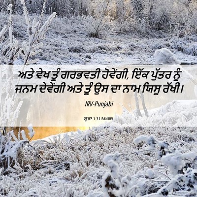 Picture 06 - ਲੂਕਾ 1:31 PANIRV - ਅਤੇ ਵੇਖ ਤੂੰ ਗਰਭਵਤੀ - Bible Verse Picture