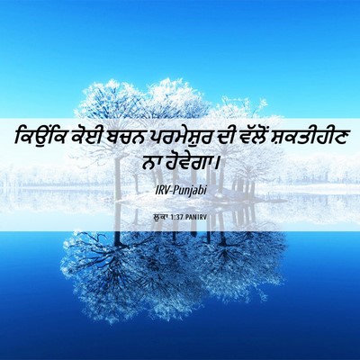 Picture 06 - ਲੂਕਾ 1:37 PANIRV - ਕਿਉਂਕਿ ਕੋਈ ਬਚਨ - Bible Verse Picture