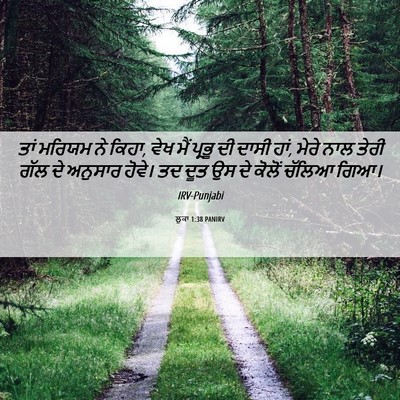 Picture 06 - ਲੂਕਾ 1:38 PANIRV - ਤਾਂ ਮਰਿਯਮ ਨੇ ਕਿਹਾ, - Bible Verse Picture