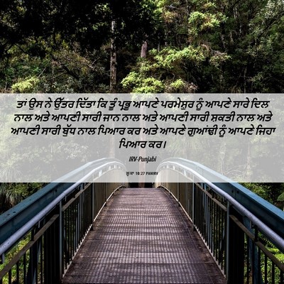 Picture 06 - ਲੂਕਾ 10:27 PANIRV - ਤਾਂ ਉਸ ਨੇ ਉੱਤਰ - Bible Verse Picture