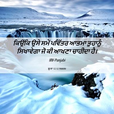 Picture 06 - ਲੂਕਾ 12:12 PANIRV - ਕਿਉਂਕਿ ਉਸੇ ਸਮੇਂ - Bible Verse Picture