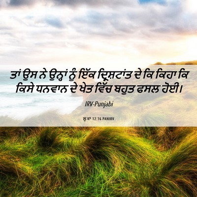 Picture 06 - ਲੂਕਾ 12:16 PANIRV - ਤਾਂ ਉਸ ਨੇ ਉਨ੍ਹਾਂ - Bible Verse Picture