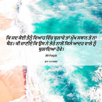 Picture 06 - ਲੂਕਾ 14:8 PANIRV - ਕਿ ਜਦ ਕੋਈ ਤੈਨੂੰ - Bible Verse Picture