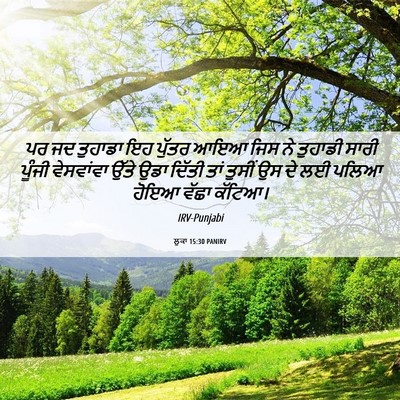 Picture 06 - ਲੂਕਾ 15:30 PANIRV - ਪਰ ਜਦ ਤੁਹਾਡਾ ਇਹ - Bible Verse Picture