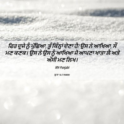 Picture 06 - ਲੂਕਾ 16:7 PANIRV - ਫਿਰ ਦੂਜੇ ਨੂੰ - Bible Verse Picture