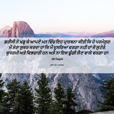 Picture 06 - ਲੂਕਾ 18:11 PANIRV - ਫ਼ਰੀਸੀ ਨੇ ਖੜ੍ਹ ਕੇ - Bible Verse Picture