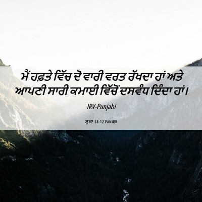 Picture 06 - ਲੂਕਾ 18:12 PANIRV - ਮੈਂ ਹਫ਼ਤੇ ਵਿੱਚ ਦੋ - Bible Verse Picture