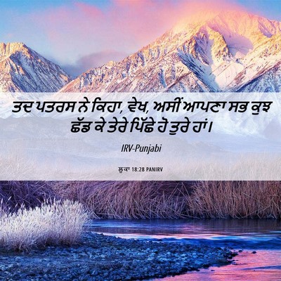 Picture 06 - ਲੂਕਾ 18:28 PANIRV - ਤਦ ਪਤਰਸ ਨੇ ਕਿਹਾ, - Bible Verse Picture