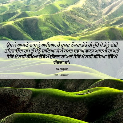 Picture 06 - ਲੂਕਾ 19:22 PANIRV - ਉਸ ਨੇ ਆਪਣੇ ਦਾਸ ਨੂੰ - Bible Verse Picture
