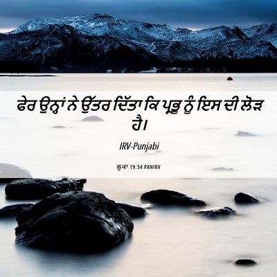 Picture 06 - ਲੂਕਾ 19:34 PANIRV - ਫੇਰ ਉਨ੍ਹਾਂ ਨੇ ਉੱਤਰ - Bible Verse Picture