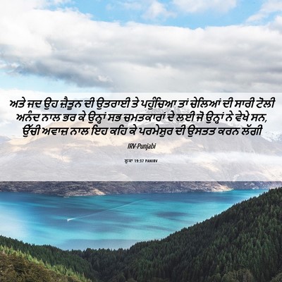 Picture 06 - ਲੂਕਾ 19:37 PANIRV - ਅਤੇ ਜਦ ਉਹ ਜ਼ੈਤੂਨ ਦੀ - Bible Verse Picture