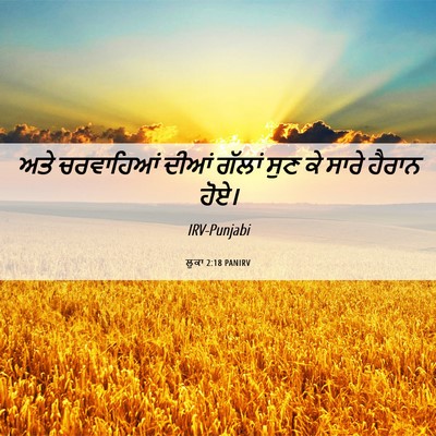 Picture 06 - ਲੂਕਾ 2:18 PANIRV - ਅਤੇ ਚਰਵਾਹਿਆਂ ਦੀਆਂ - Bible Verse Picture