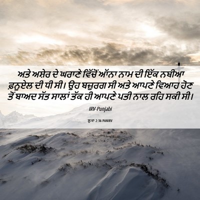 Picture 06 - ਲੂਕਾ 2:36 PANIRV - ਅਤੇ ਅਸ਼ੇਰ ਦੇ ਘਰਾਣੇ - Bible Verse Picture