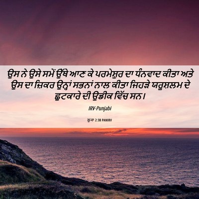 Picture 06 - ਲੂਕਾ 2:38 PANIRV - ਉਸ ਨੇ ਉਸੇ ਸਮੇਂ ਉੱਥੇ - Bible Verse Picture