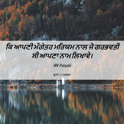 Picture 06 - ਲੂਕਾ 2:5 PANIRV - ਕਿ ਆਪਣੀ ਮੰਗੇਤਰ - Bible Verse Picture