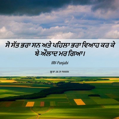 Picture 06 - ਲੂਕਾ 20:29 PANIRV - ਸੋ ਸੱਤ ਭਰਾ ਸਨ ਅਤੇ - Bible Verse Picture