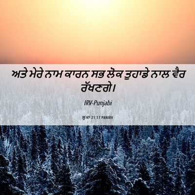 Picture 06 - ਲੂਕਾ 21:17 PANIRV - ਅਤੇ ਮੇਰੇ ਨਾਮ ਕਾਰਨ - Bible Verse Picture
