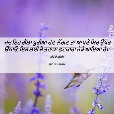 Picture 06 - ਲੂਕਾ 21:28 PANIRV - ਜਦ ਇਹ ਗੱਲਾਂ ਪੂਰੀਆਂ - Bible Verse Picture