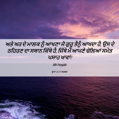 Picture 06 - ਲੂਕਾ 22:11 PANIRV - ਅਤੇ ਘਰ ਦੇ ਮਾਲਕ ਨੂੰ - Bible Verse Picture