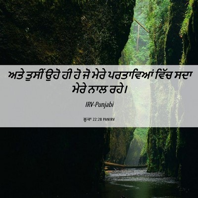 Picture 06 - ਲੂਕਾ 22:28 PANIRV - ਅਤੇ ਤੁਸੀਂ ਉਹੋ ਹੀ ਹੋ - Bible Verse Picture