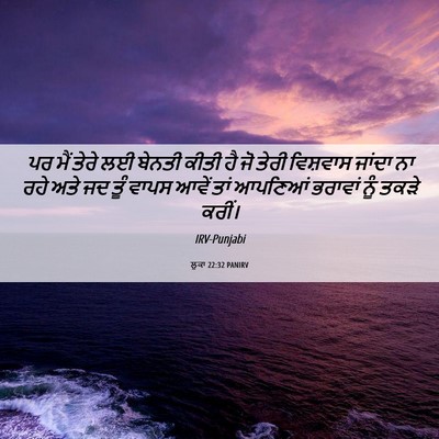 Picture 06 - ਲੂਕਾ 22:32 PANIRV - ਪਰ ਮੈਂ ਤੇਰੇ ਲਈ - Bible Verse Picture