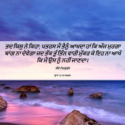 Picture 06 - ਲੂਕਾ 22:34 PANIRV - ਤਦ ਯਿਸੂ ਨੇ ਕਿਹਾ, - Bible Verse Picture