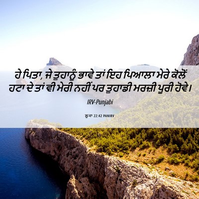 Picture 06 - ਲੂਕਾ 22:42 PANIRV - ਹੇ ਪਿਤਾ, ਜੇ ਤੁਹਾਨੂੰ - Bible Verse Picture