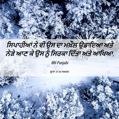 Picture 06 - ਲੂਕਾ 23:36 PANIRV - ਸਿਪਾਹੀਆਂ ਨੇ ਵੀ ਉਸ - Bible Verse Picture