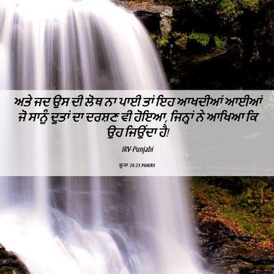 Picture 06 - ਲੂਕਾ 24:23 PANIRV - ਅਤੇ ਜਦ ਉਸ ਦੀ ਲੋਥ ਨਾ - Bible Verse Picture