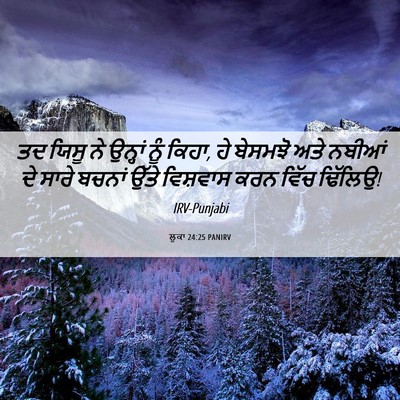 Picture 06 - ਲੂਕਾ 24:25 PANIRV - ਤਦ ਯਿਸੂ ਨੇ ਉਨ੍ਹਾਂ - Bible Verse Picture