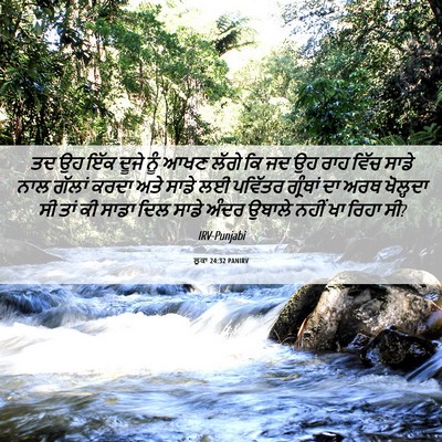 Picture 06 - ਲੂਕਾ 24:32 PANIRV - ਤਦ ਉਹ ਇੱਕ ਦੂਜੇ ਨੂੰ - Bible Verse Picture