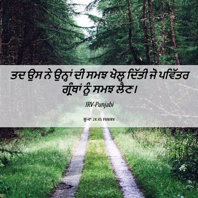 Picture 06 - ਲੂਕਾ 24:45 PANIRV - ਤਦ ਉਸ ਨੇ ਉਨ੍ਹਾਂ ਦੀ - Bible Verse Picture