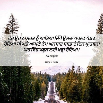 Picture 06 - ਲੂਕਾ 4:16 PANIRV - ਫੇਰ ਉਹ ਨਾਸਰਤ ਨੂੰ - Bible Verse Picture
