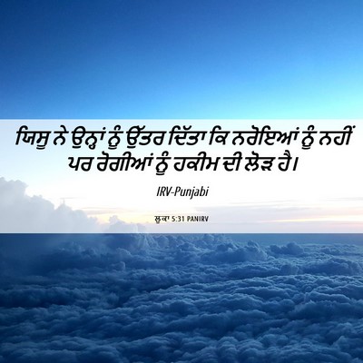 Picture 06 - ਲੂਕਾ 5:31 PANIRV - ਯਿਸੂ ਨੇ ਉਨ੍ਹਾਂ ਨੂੰ - Bible Verse Picture