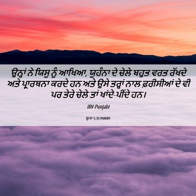 Picture 06 - ਲੂਕਾ 5:33 PANIRV - ਉਨ੍ਹਾਂ ਨੇ ਯਿਸੂ ਨੂੰ - Bible Verse Picture