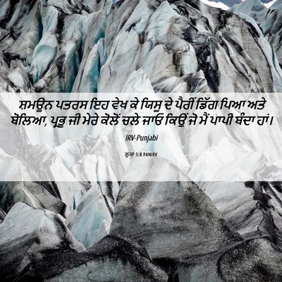 Picture 06 - ਲੂਕਾ 5:8 PANIRV - ਸ਼ਮਊਨ ਪਤਰਸ ਇਹ ਵੇਖ - Bible Verse Picture