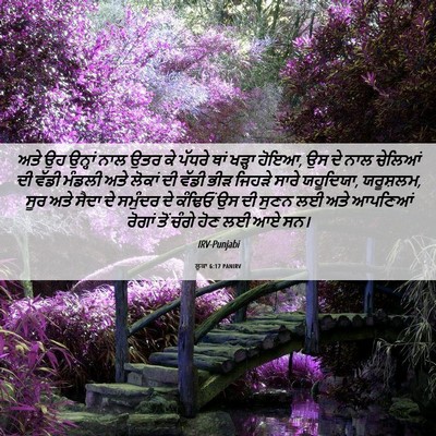 Picture 06 - ਲੂਕਾ 6:17 PANIRV - ਅਤੇ ਉਹ ਉਨ੍ਹਾਂ ਨਾਲ - Bible Verse Picture