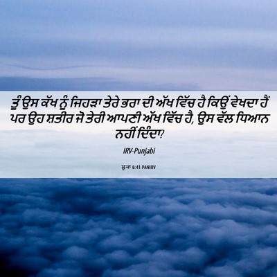 Picture 06 - ਲੂਕਾ 6:41 PANIRV - ਤੂੰ ਉਸ ਕੱਖ ਨੂੰ - Bible Verse Picture
