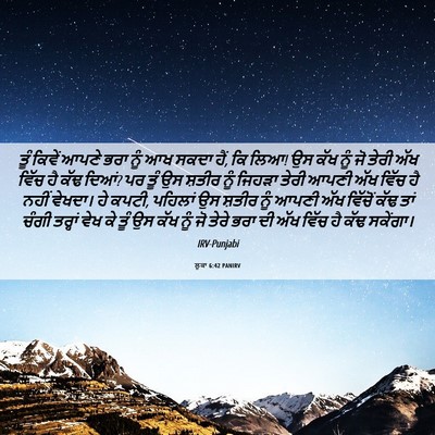 Picture 06 - ਲੂਕਾ 6:42 PANIRV - ਤੂੰ ਕਿਵੇਂ ਆਪਣੇ ਭਰਾ - Bible Verse Picture