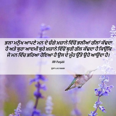 Picture 06 - ਲੂਕਾ 6:45 PANIRV - ਭਲਾ ਮਨੁੱਖ ਆਪਣੇ ਮਨ - Bible Verse Picture
