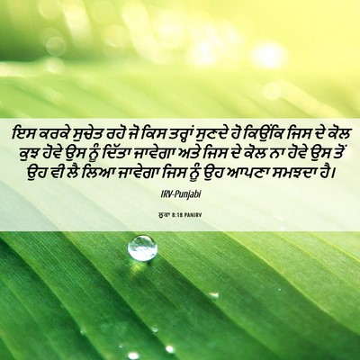 Picture 06 - ਲੂਕਾ 8:18 PANIRV - ਇਸ ਕਰਕੇ ਸੁਚੇਤ ਰਹੋ - Bible Verse Picture
