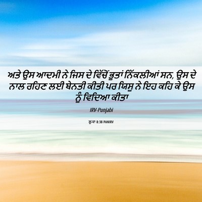 Picture 06 - ਲੂਕਾ 8:38 PANIRV - ਅਤੇ ਉਸ ਆਦਮੀ ਨੇ ਜਿਸ - Bible Verse Picture