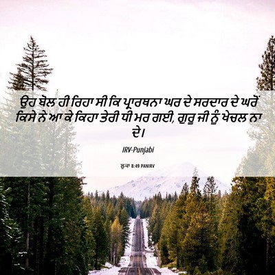 Picture 06 - ਲੂਕਾ 8:49 PANIRV - ਉਹ ਬੋਲ ਹੀ ਰਿਹਾ ਸੀ - Bible Verse Picture